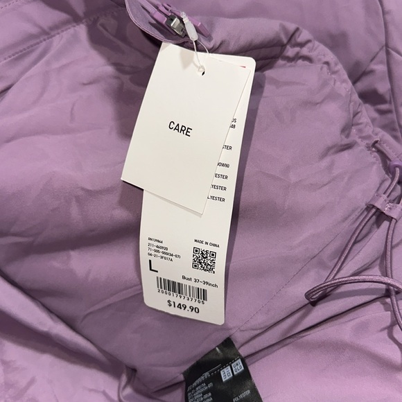🔥🔥🔥NEW Uniqlo Lavender Purple Puffer Seamless Down Parka Jacket - Picture 6 of 8